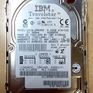 IDE 하드디스크 드라이브, 도시바노트북 랩탑hdd, laptop 2.5인치,IBM DBCA-206480