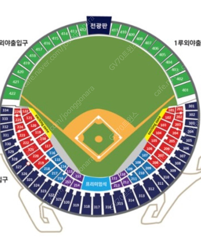 잠실야구장 7월 20일 21일 (토,일) LG 트윈스 vs 두산 1루 오렌지 207, 208 응원석 2연석,4연석 야구 티켓