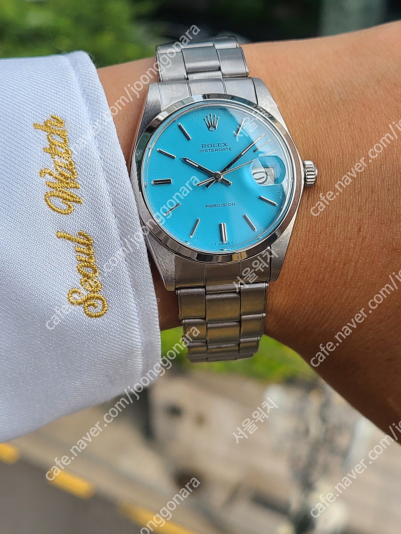 [정품] 롤렉스 오이스터 데이트 티파니 더콰이즈블루 빈티지 (Rolex Oyster Tiffany Turquoise Blue Vintage)