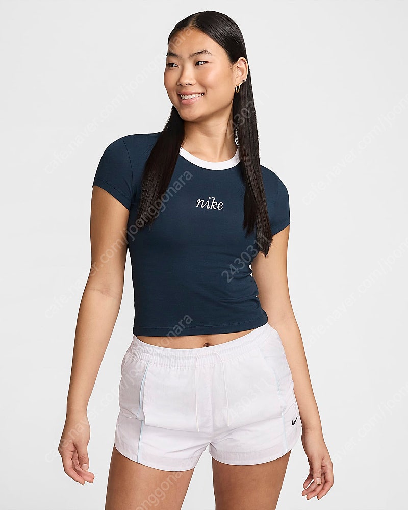 나이키 스포츠웨어 칠 니트 여성 슬림 크롭 티셔츠 HF8820-478 스몰사이즈
