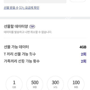 sk데이터 2기가 3천원 팝니다