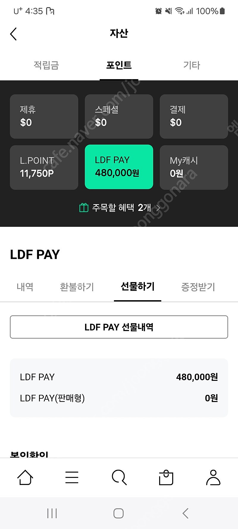 롯데면세점 LDF PAY 47만원 -> 43만원 팝니다