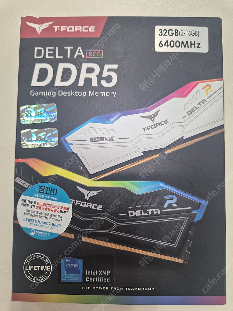 TeamGroup T-Force DDR5-6400 CL40 Delta RGB 패키지 서린 (32GB(16Gx2)) 택포