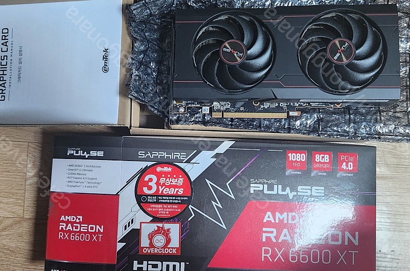 라데온 사파이어 rx6600xt 그래픽카드 판매합니다. (풀박스)