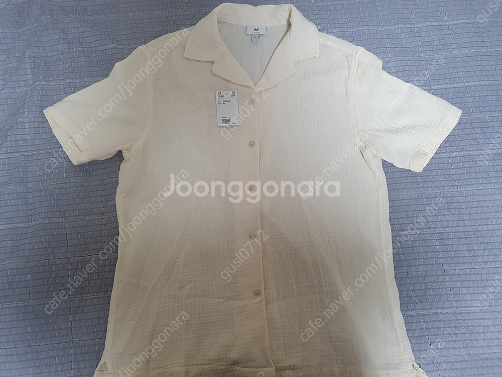 ============h&m/모슬린 캠프셔츠 레귤러핏--1