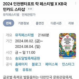 2024 인천 펜타포트 2일권 구매해봅니다!