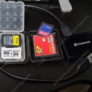 소니 SF-M128T(128GB) SD 카드 + 트랜센드 TS-RDF9K 카드리더기 + 어댑터류