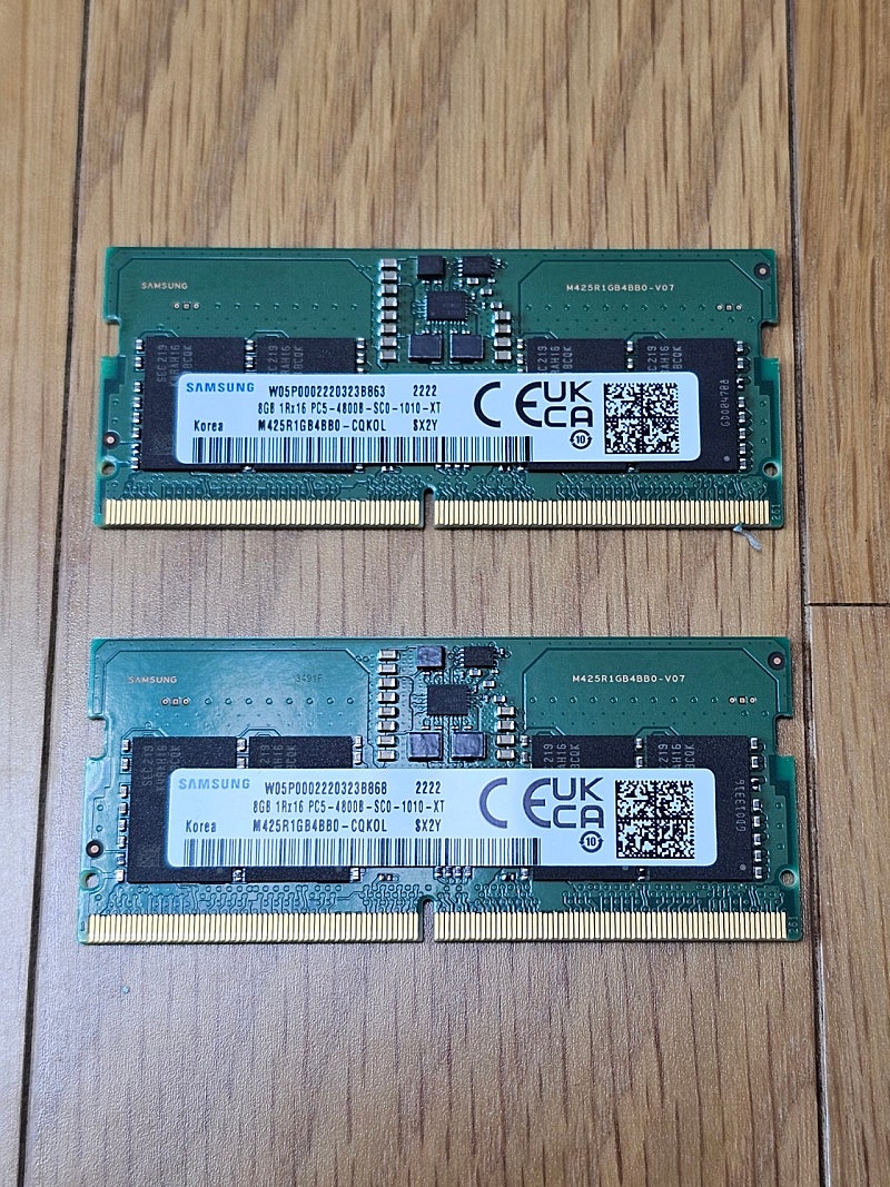 삼성 노트북 램 DDR5 8GB x 2개 세트 PC5-38400 4800MHz 팝니다.