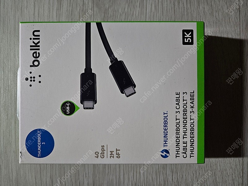 벨킨 USB-C타입 썬더볼트3 케이블 2M F2CD085bt 2M 팜니다