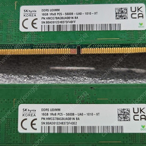 하이닉스 시금치 DDR5 언락 N081 16기가 두개 32기가 팝니다