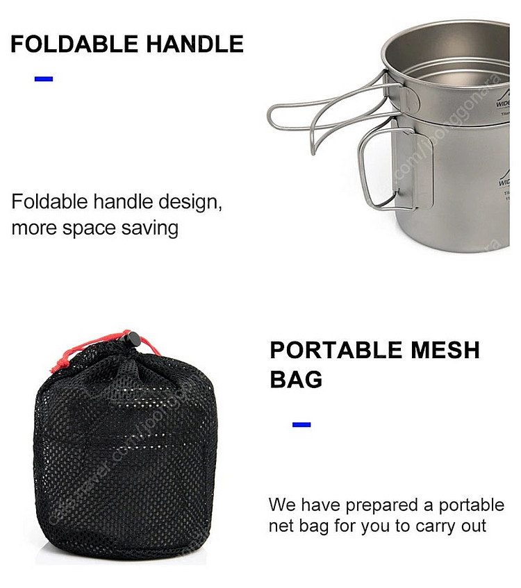 Widesea 티타늄 코펠 세트 새상품--3