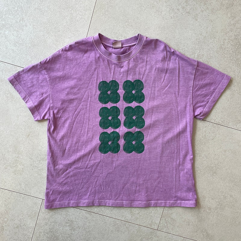 젤리멜로 클로버 피그먼트 숏 슬리브 티셔츠 10-11Y, 140