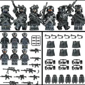덤증정(6종류 미개봉 새상품)호환 레고 피규어 경찰특공대 군인 세트