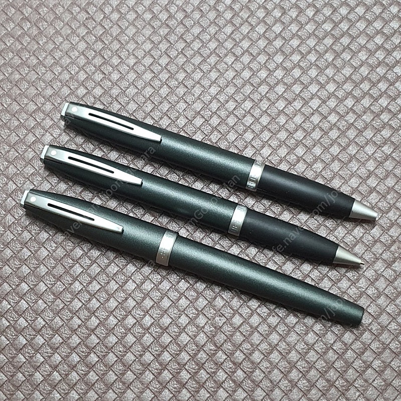 쉐퍼(Sheaffer) 자블린 매트 크롬 만년필(F닙) + 볼펜 + 샤프(진청녹)