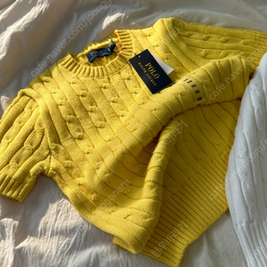 미사용 새상품 폴로 니트 반팔(xs) 노랑,흰색 판매
