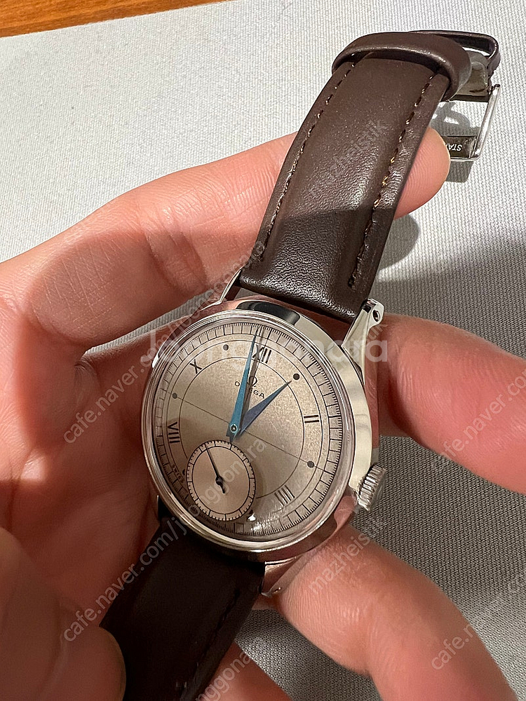 오메가 빈티지 34mm 블루핸즈 독립초침 풀커스텀--5