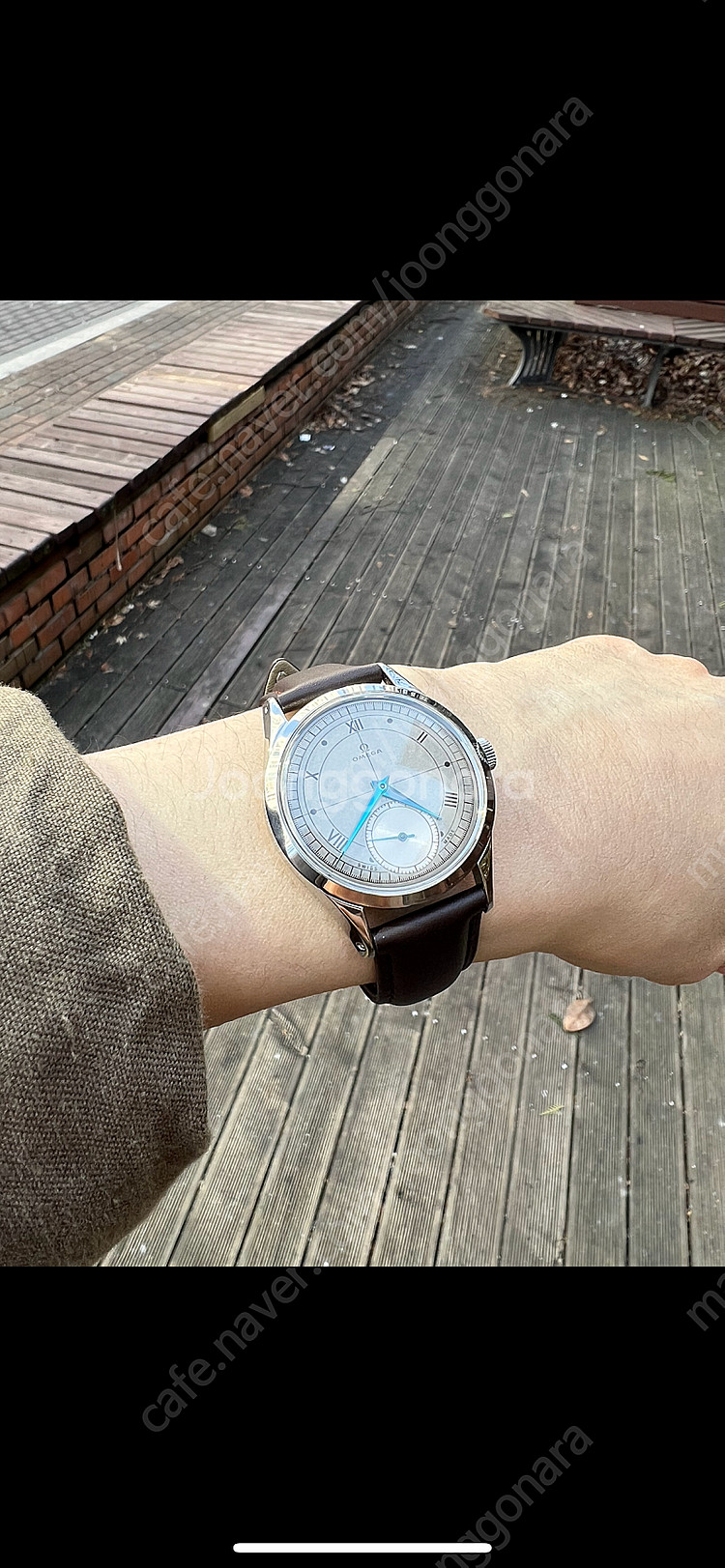 오메가 빈티지 34mm 블루핸즈 독립초침 풀커스텀--9