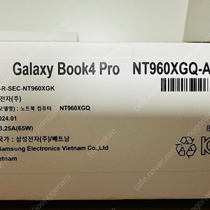 [판매중] 삼성 갤럭시북4 프로 NT960XGQ-A52A / 코어 울트라5 32gb 512gb
