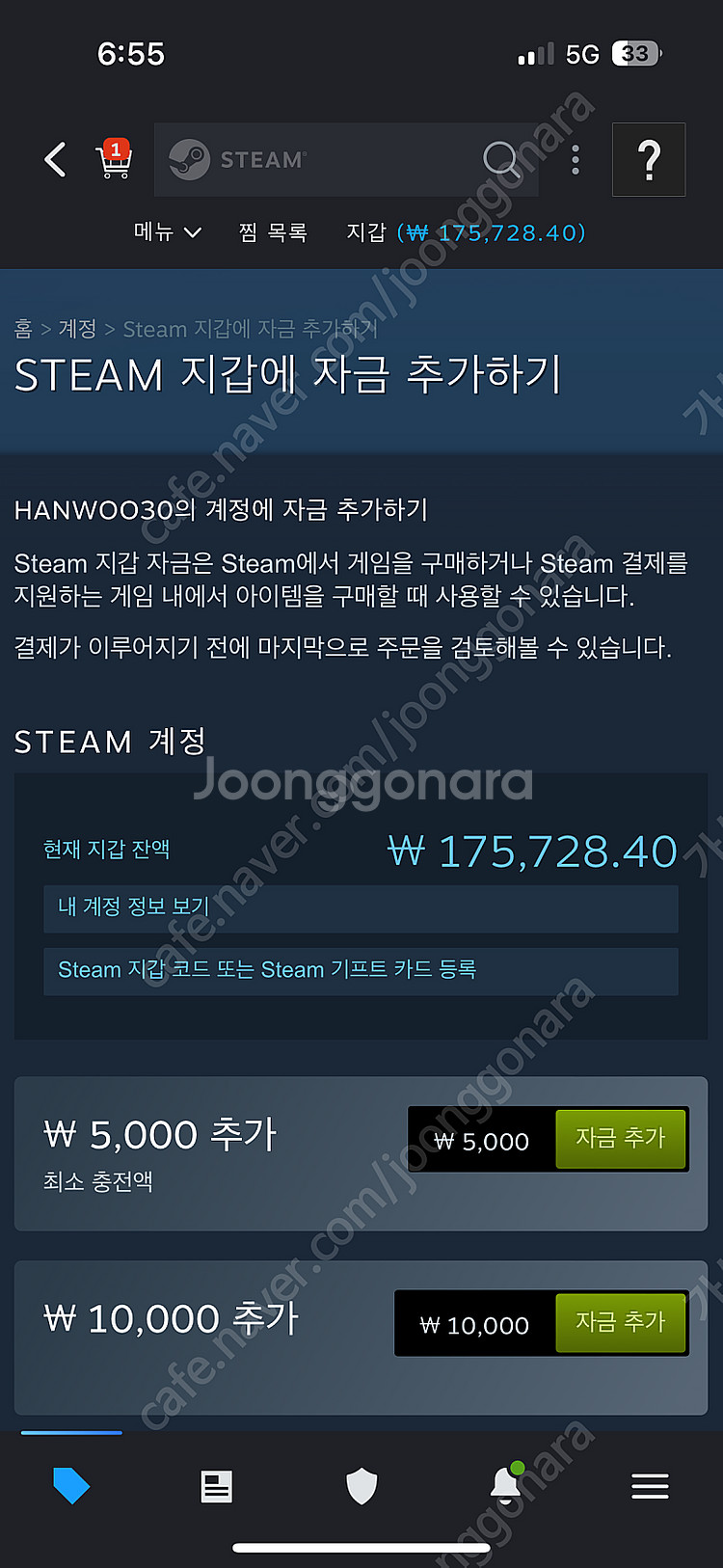 스팀월렛 17만5000원 선물식--0