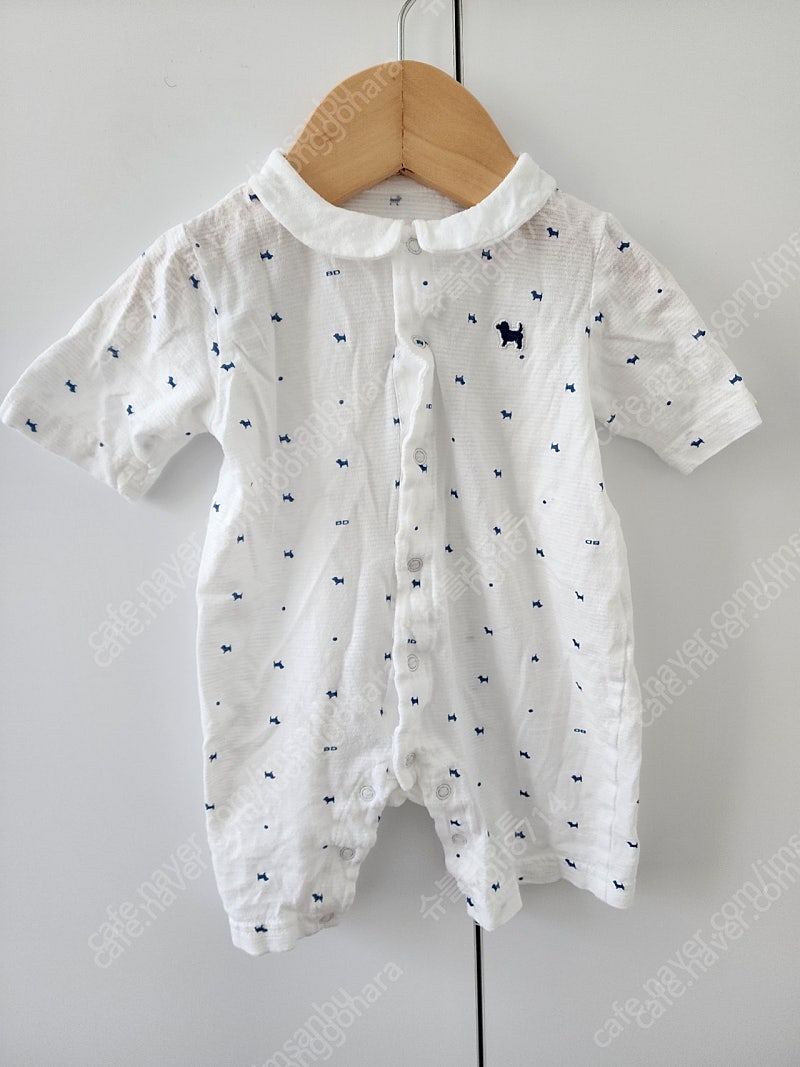 [1회착용] 블루독 3-6m 반팔바디슈트 롬퍼 / 아기 외출복 여름옷 신생아 백일아기