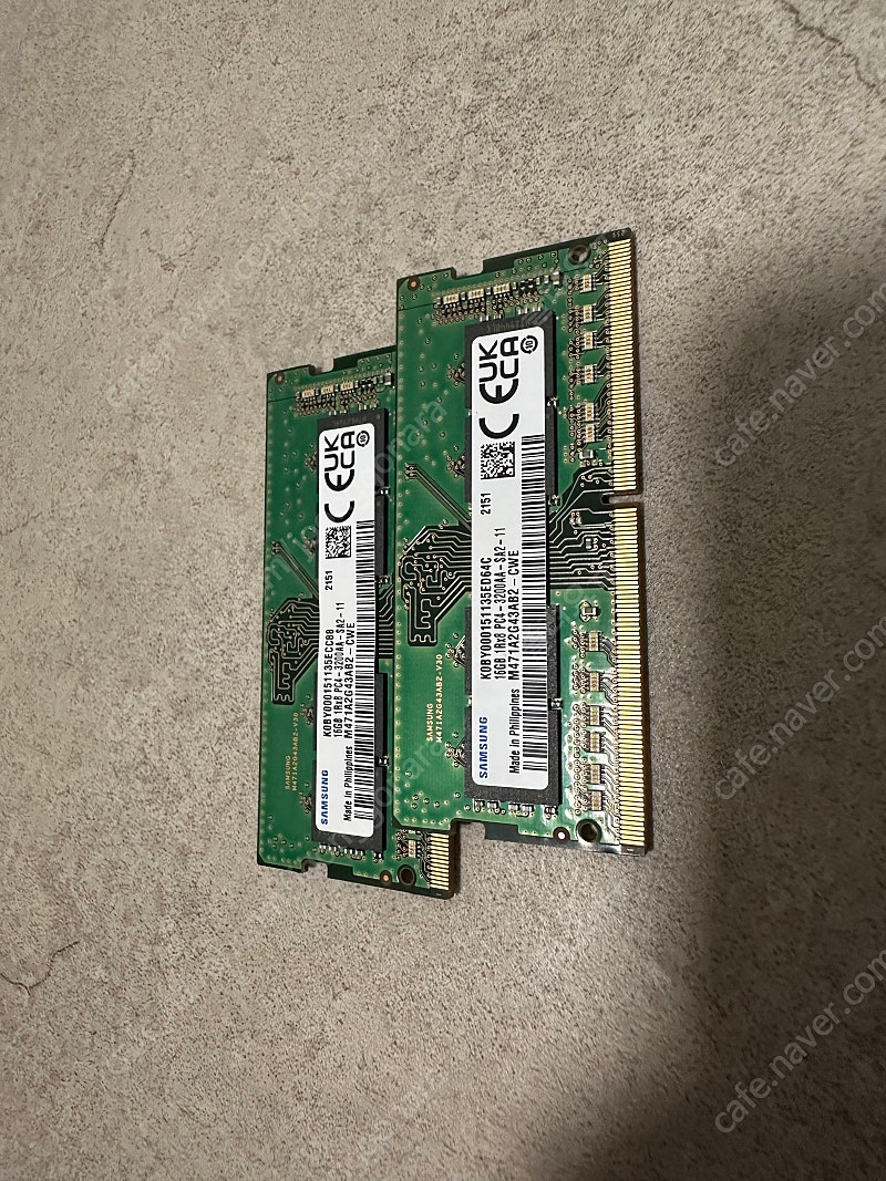 DDR4 16GB 노트북 램 2개 16기가 메모리 팝니다