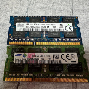 노트북용 DDR3 8G PC3-12800 RAM 2개 팝니다