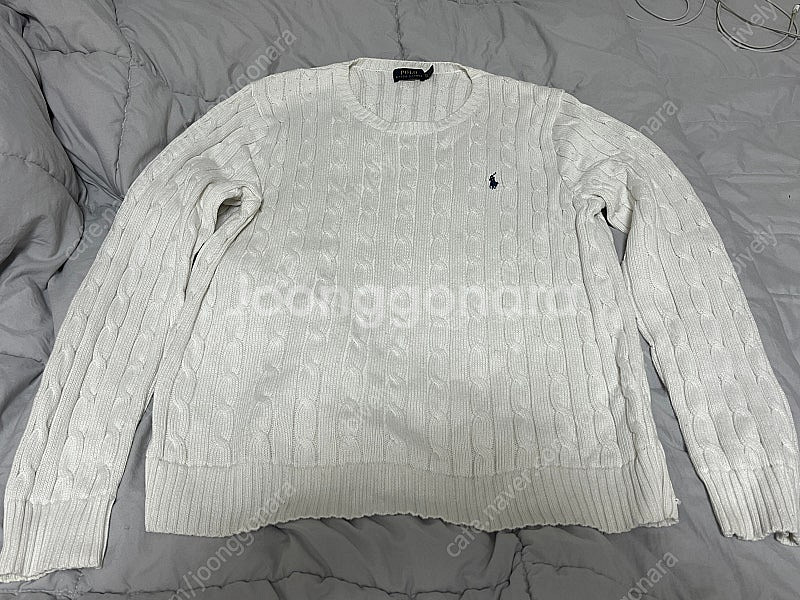 Polo 폴로 화이트 꽈배기니트(XL) 빈티지 할인 판...--0