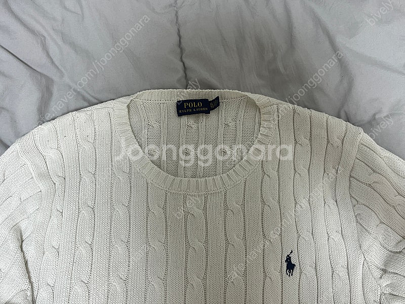 Polo 폴로 화이트 꽈배기니트(XL) 빈티지 할인 판...--1