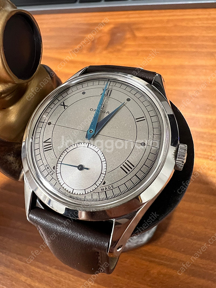 오메가 빈티지 34mm 블루핸즈 독립초침 풀커스텀--0