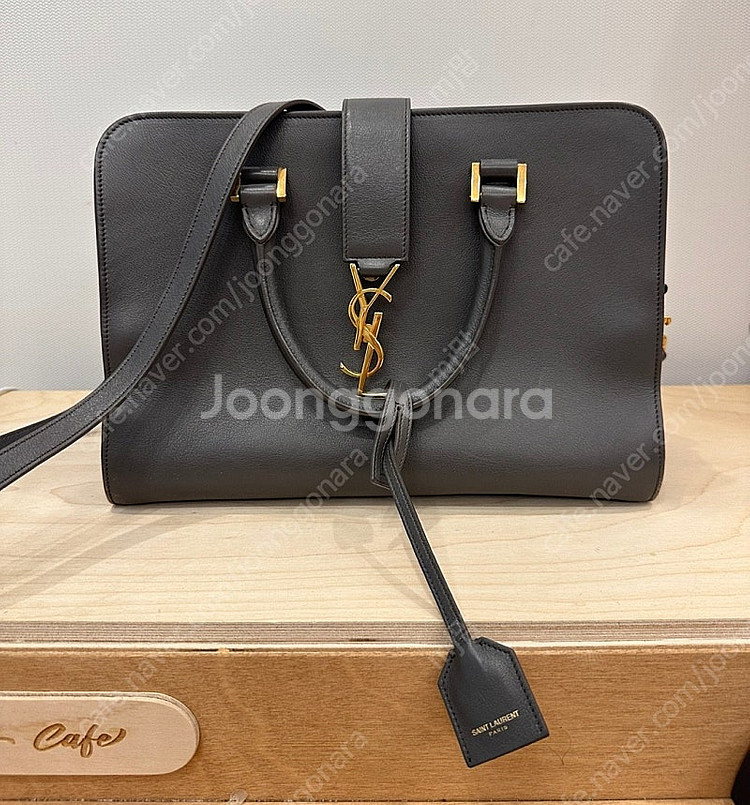 생로랑 모노그램 카바스 그레이--0