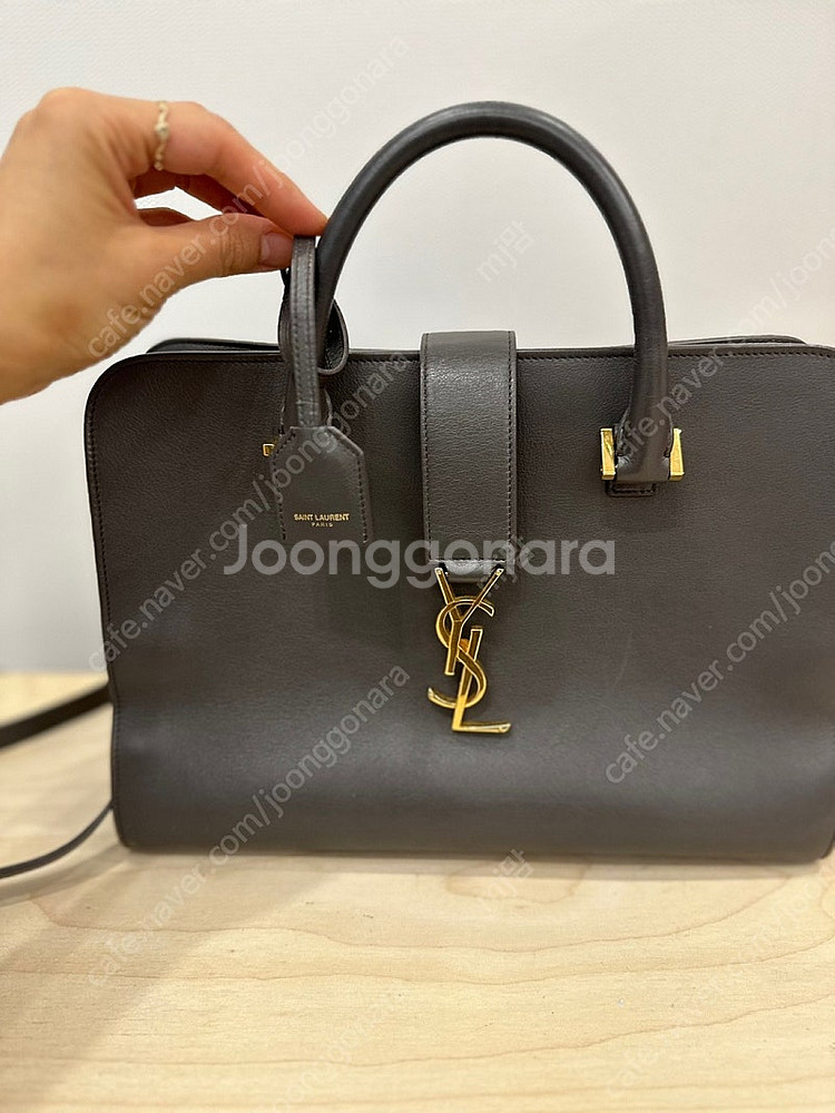 생로랑 모노그램 카바스 그레이--5