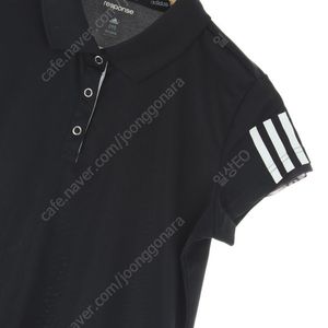 W(M) 아디다스 반팔 카라 티셔츠 블랙 삼색선 기능성 슬림핏