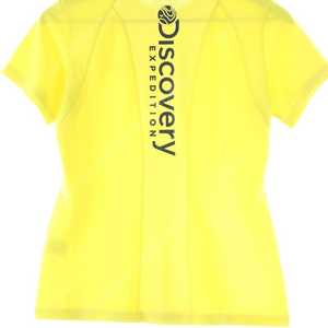 W(S) 디스커버리 반팔 티셔츠 노랑 기능성 빅 로고 슬림핏