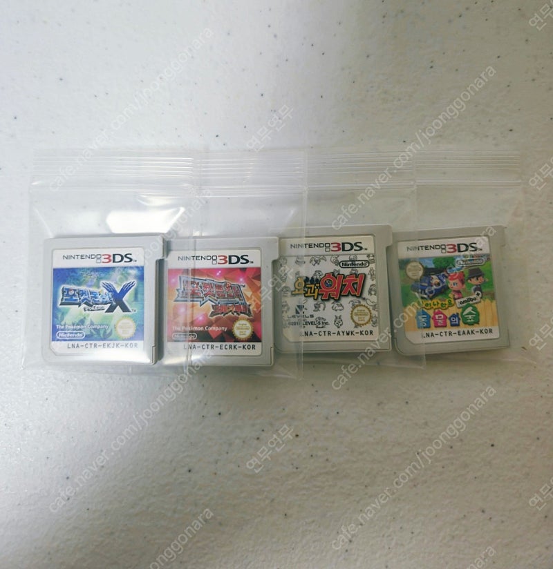 (3DS 게임 일괄 판매) 포켓몬스터 X + 포켓몬스터 오메가루비 + 요괴워치 1 + 튀어나와요 동물의 숲 (튀동숲) 아미보 플러스 알칩