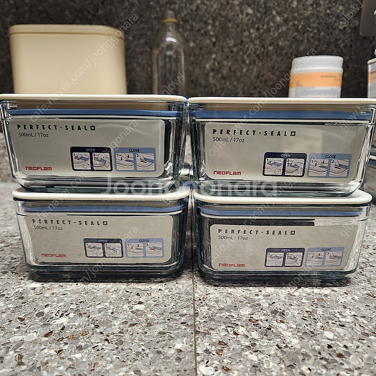 네오플램 퍼펙트씰 내열 유리 밀폐 용기 500ml--6