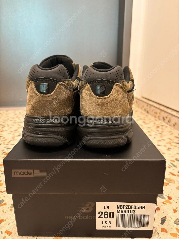 뉴발란스 자운드 브라운블랙 990v3 260사이즈 판매--2