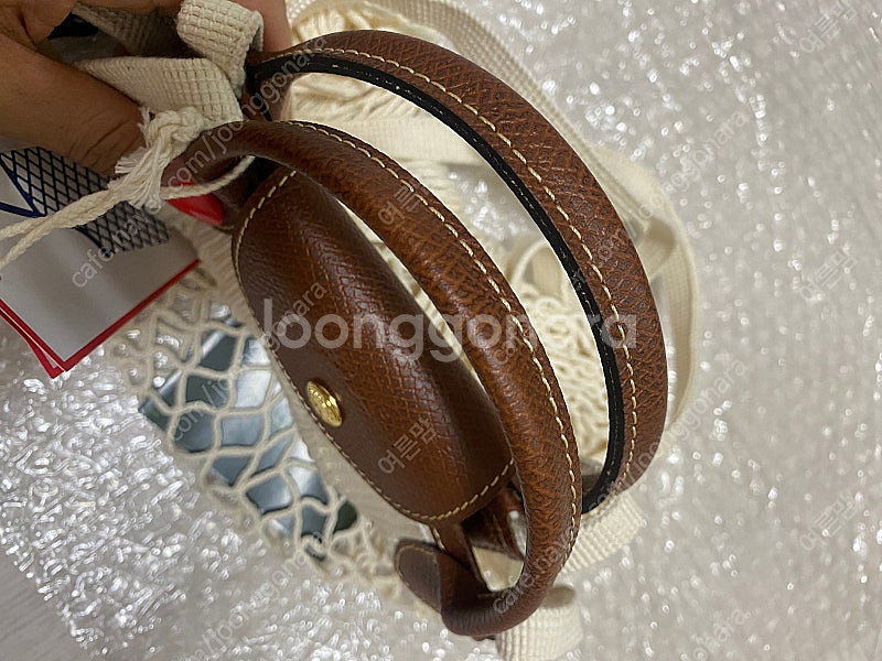 롱샴 르 플리아쥬 필렛 네트백 블랙/ 에크루 색상--4