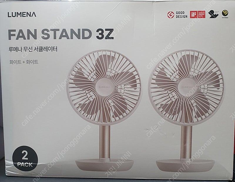 루메나 탁상형 무선 서큘레이터(FAN STAND 3Z) - 화이트+화이트