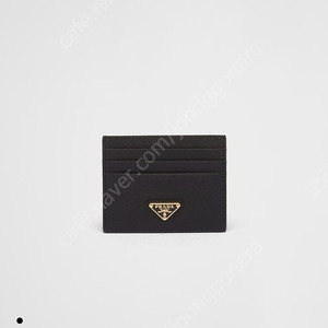 프라다 사피아노 레더 트라이앵글 로고 카드 지갑 블랙