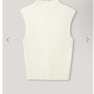 Le17 ribbed mock neck sleeveless top_ivory