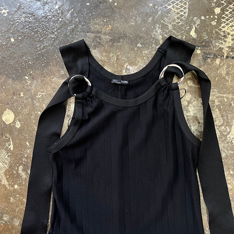 S) ZARA 자라 니트 나시 원피스 언발 민소매 원피스 이미지
