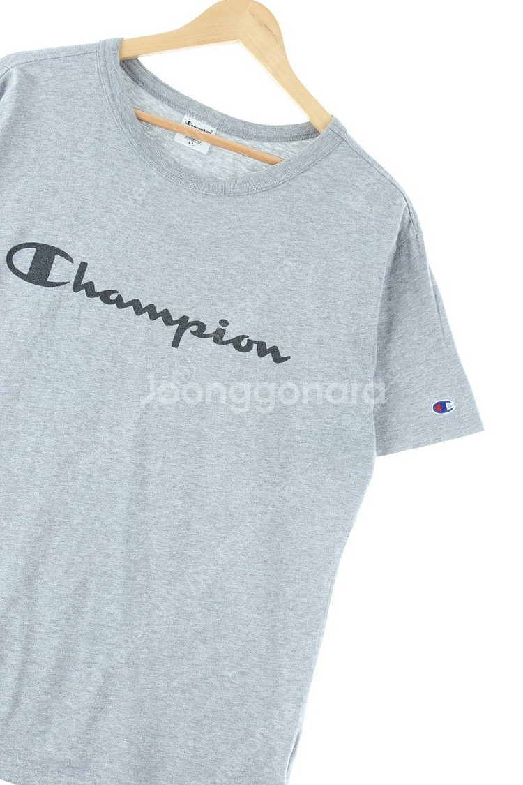 (L-XL) 챔피온 반팔 티셔츠 그레이 면 빅 프린팅 ...--0