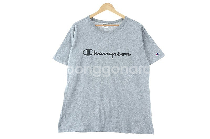 (L-XL) 챔피온 반팔 티셔츠 그레이 면 빅 프린팅 ...--1