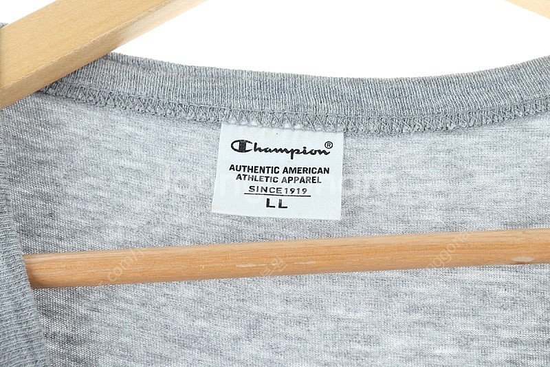 (L-XL) 챔피온 반팔 티셔츠 그레이 면 빅 프린팅 ...--5