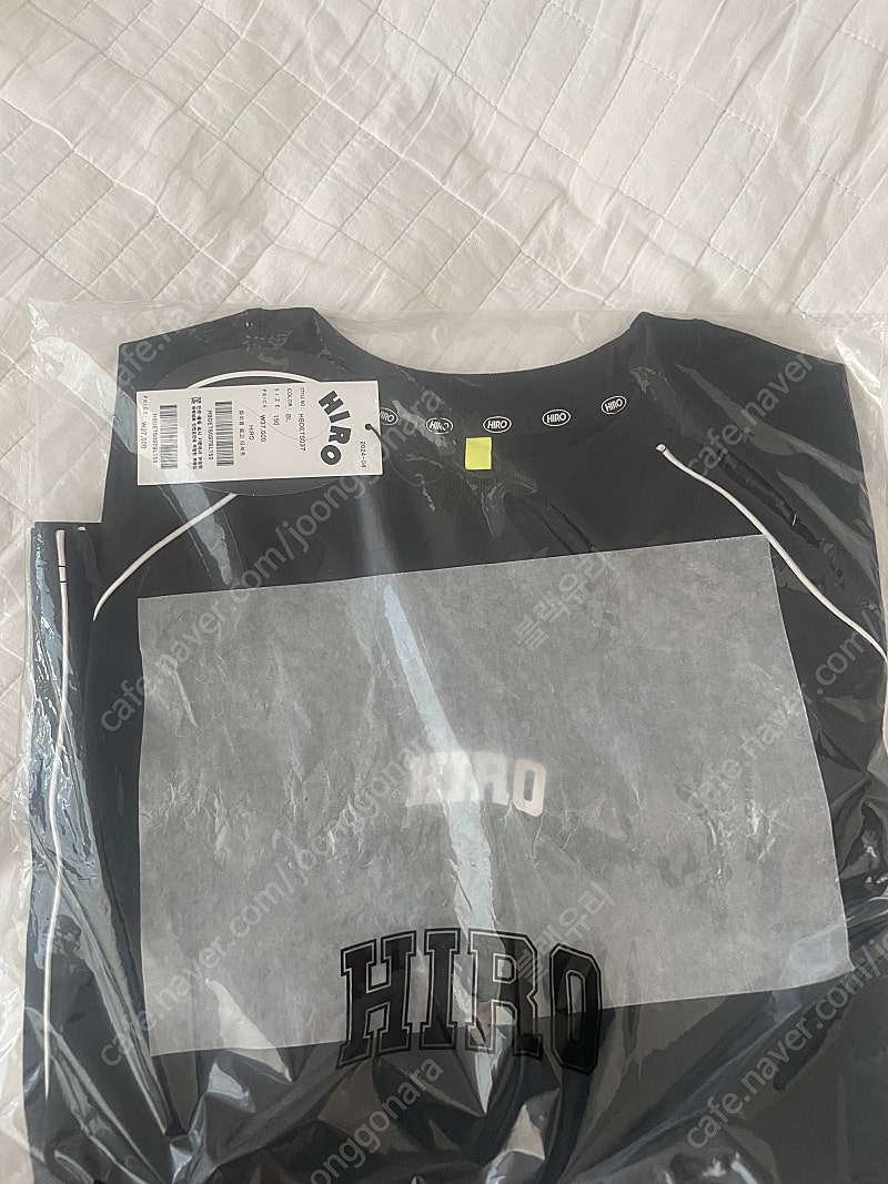 히로 파이핑 로고 티셔츠 블랙 150 새상품