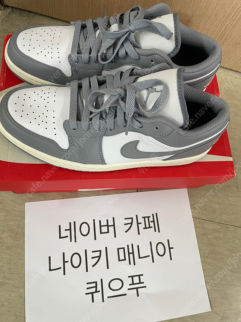 [280] 조던1 로우 화이트 울프 그레이--0