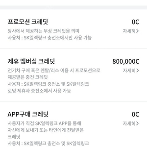 SK일렉링크 80만 충전크레딧 (전기차 충전용)