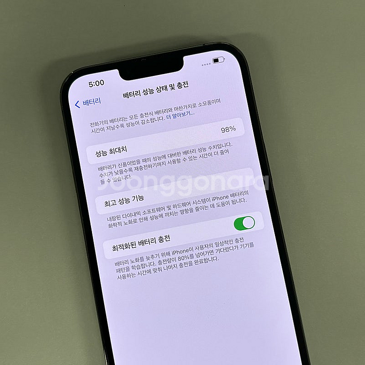 (특대용량)아이폰13프로맥스 그린색상 1TB 배터리98...--3