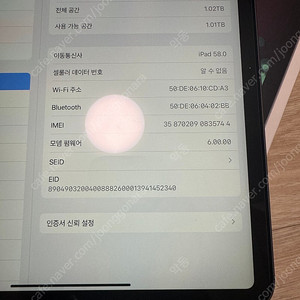 아이패드 프로 11 1세대 1TB 셀룰러 팔아요