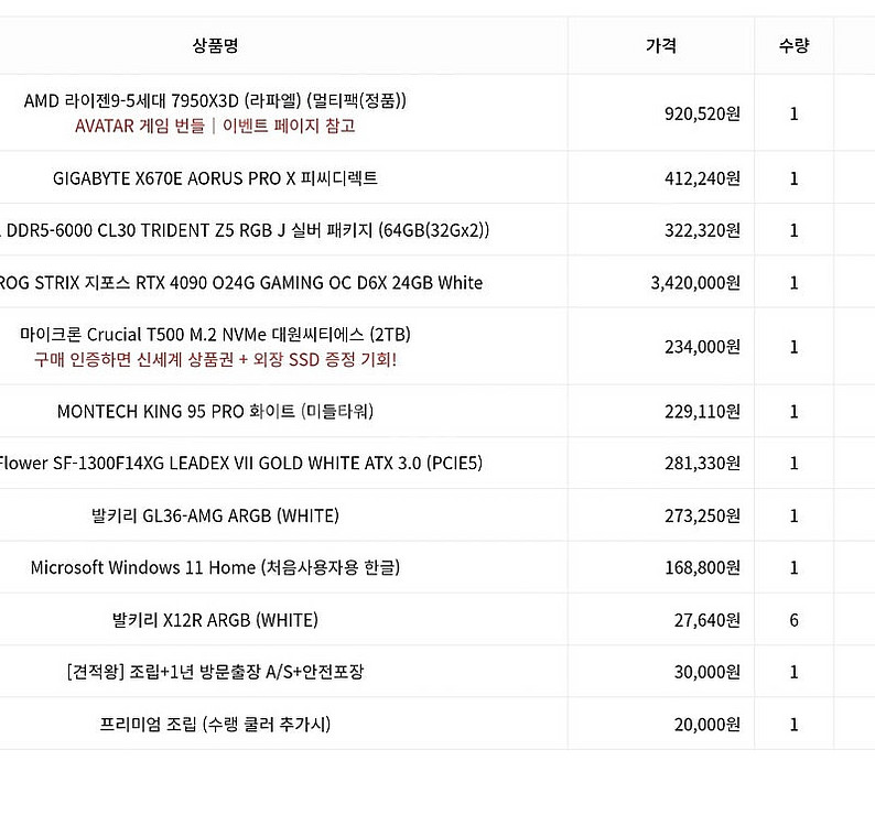 하이엔드7950x3dㅇ4090 k70max 지슈라2 일...--7